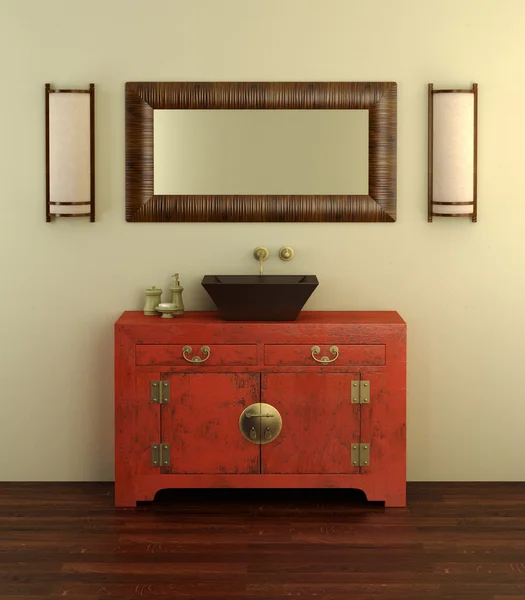 Chiński styl wnętrz łazienka — Zdjęcie stockowe