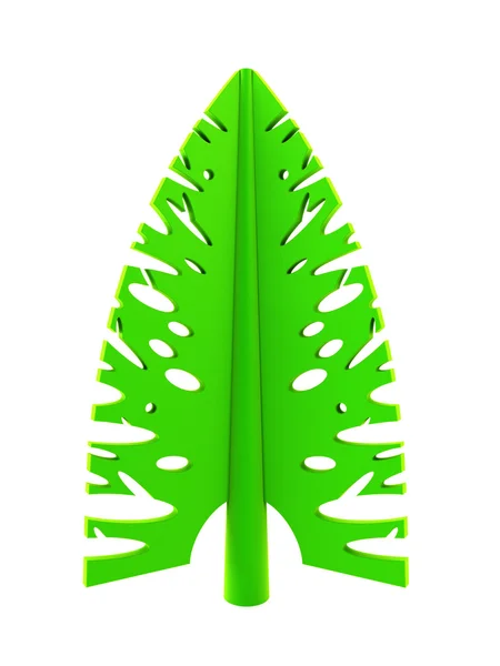 3D sembolik yılbaşı çam ağacı — Stok fotoğraf