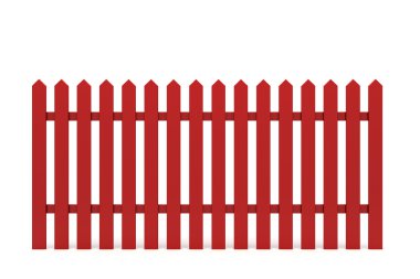 New red fence clipart