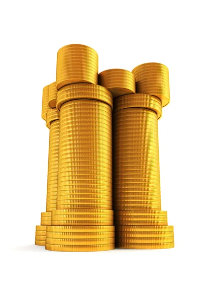 Башня символических денег — стоковое фото