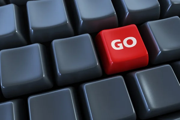 Teclado com botão "go" — Fotografia de Stock
