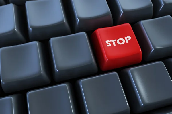 Tastiera con pulsante "stop" — Foto Stock