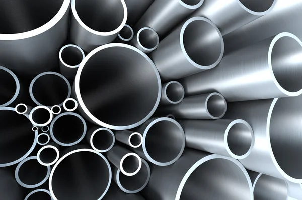 Pila di tubi in acciaio — Foto Stock