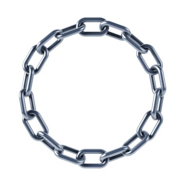 Chain links united in ring clipart