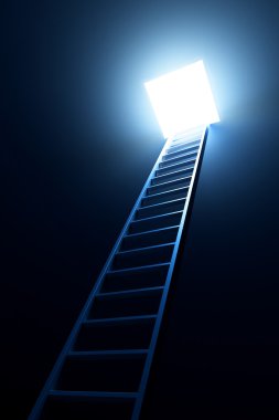 3d ladder leading to out clipart