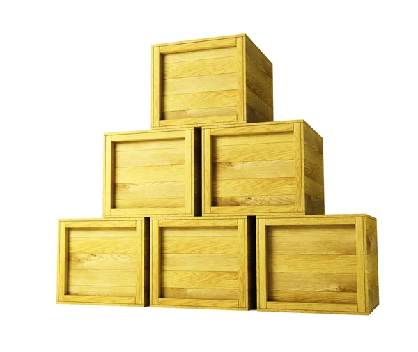 Várias caixas de madeira — Fotografia de Stock