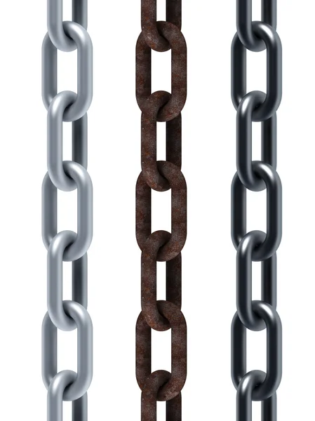 Isolated seamless set of chains — Stock Photo, Image