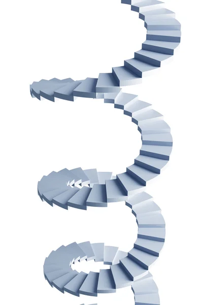Na białym tle 3d Spiralna klatka schodowa — Zdjęcie stockowe