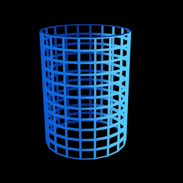 Facettierter blauer 3D-Zylinder — Stockfoto