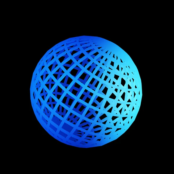 Facetado esfera 3d azul — Fotografia de Stock