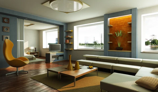 Moderní obývací pokoj interiér — Stock fotografie
