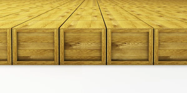 Sklad s mnoha dřevěných beden — Stock fotografie