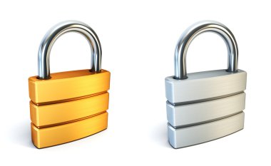 Metal closed lock clipart