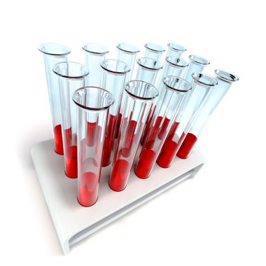 Medical test-tube with blood samples clipart