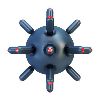 Anti-denizaltı bombası 3d rendering