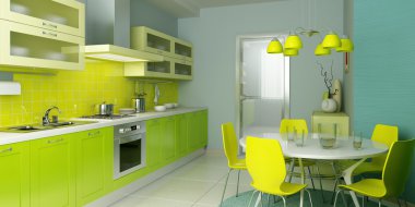 Modern kitchen interior clipart