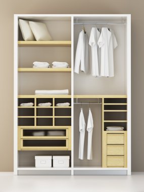 Inside the modern closet 3d rendering clipart