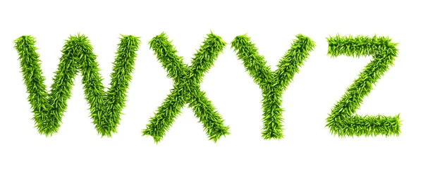 Symbolische met gras begroeide alfabet — Stockfoto