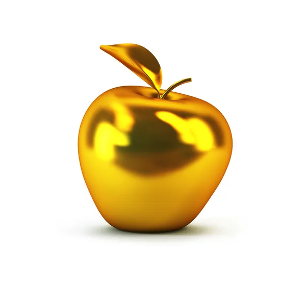 Golden 3d apple — Stock Photo, Image