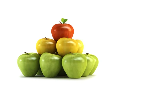 3D яблука — стокове фото