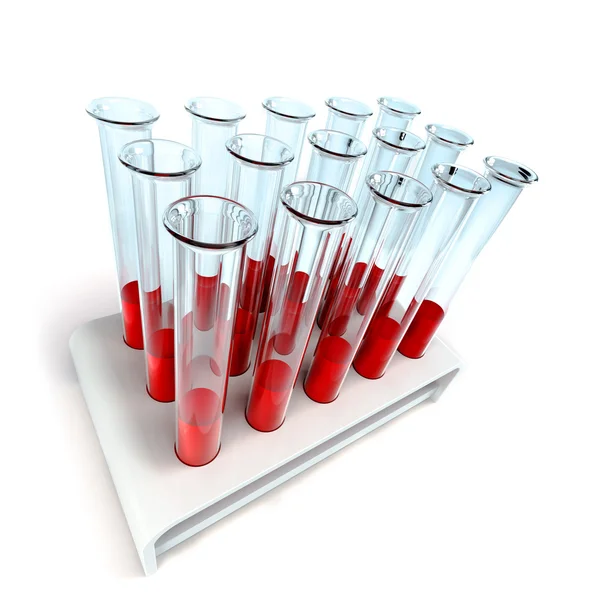Tubo de teste médico com amostras de sangue — Fotografia de Stock