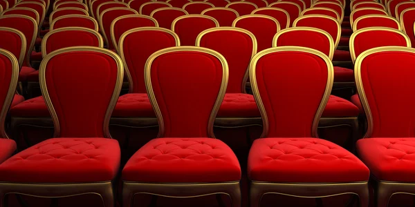 Konzertsaal mit rotem Sitz — Stockfoto