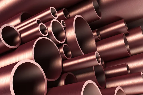Pila de tubos de acero —  Fotos de Stock