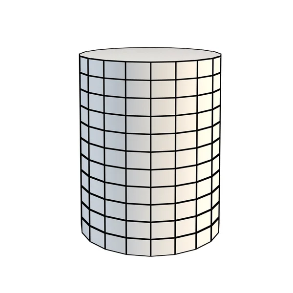 Faceted white 3d cylinder — Stock Photo, Image