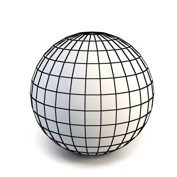 Facetado esfera 3d branco — Fotografia de Stock