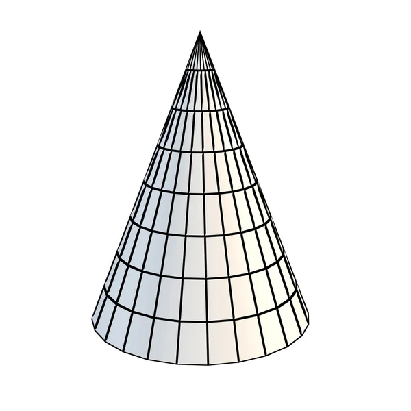Facetado branco 3d cone — Fotografia de Stock