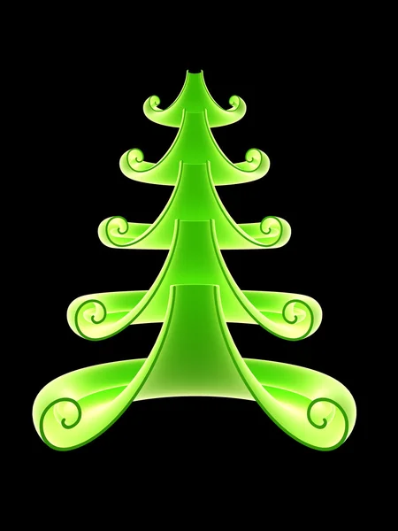 3d symbolic New Year's fir tree — Stock Photo, Image