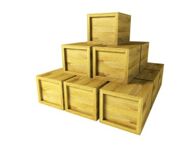 Several wooden crates clipart