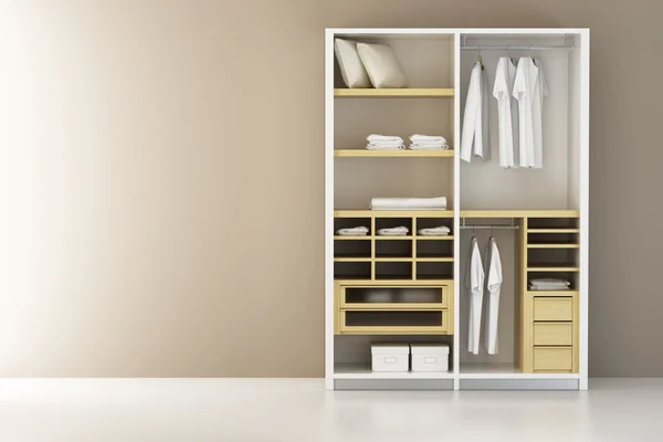 Wnętrze nowoczesne szafy renderowania 3d — Zdjęcie stockowe