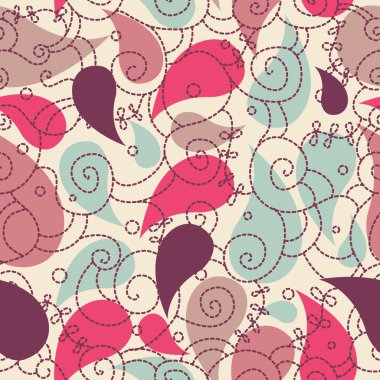 Cute paisley seamless background clipart