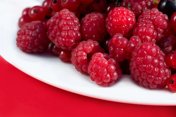 Red berries raspberries — Stock Photo, Image