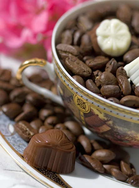 Çikolata ve kahve. — Stok fotoğraf