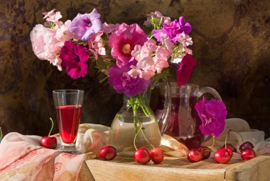 Still life with wine red clipart