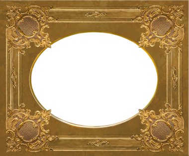 Elements of a carved frame gold clipart