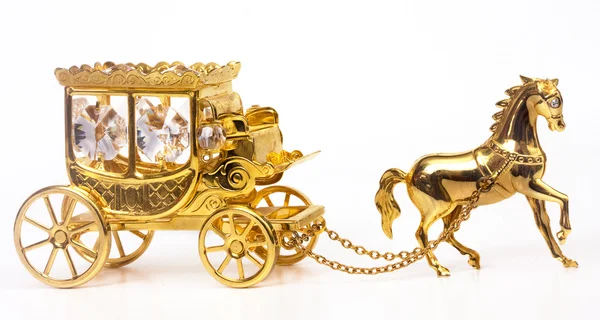 The gold carriage with a horse — Stock Photo, Image