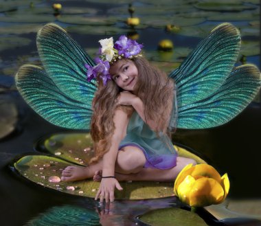 Elf girl with wings clipart