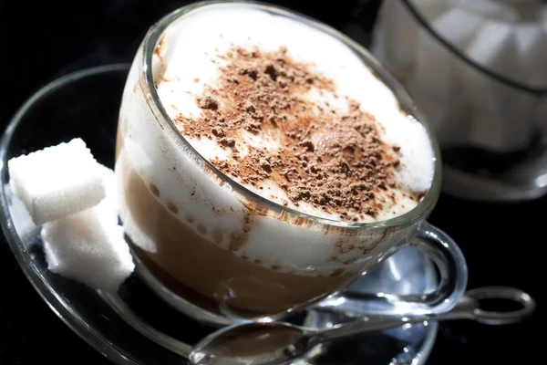Καφέ - καφέ latte καπουτσίνο — Φωτογραφία Αρχείου