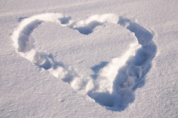 Śnieg serce — Zdjęcie stockowe