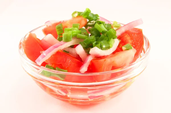 西红柿和洋葱的沙拉 图库图片
