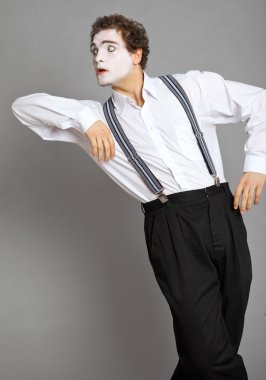 Mime and virtual promotion board clipart