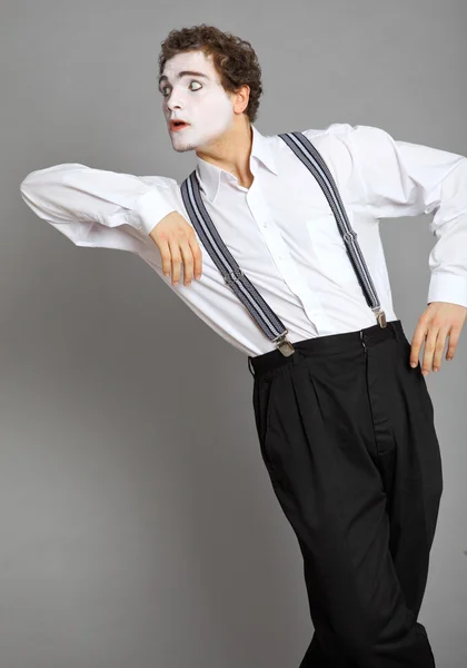 Mime and virtual promotion board — Stock Photo, Image