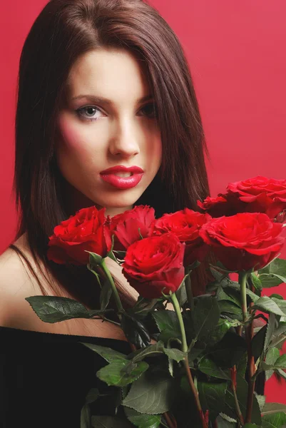 Femme aux roses — Photo