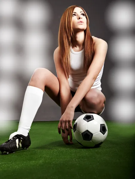 Sexy Fußballerin — Stockfoto