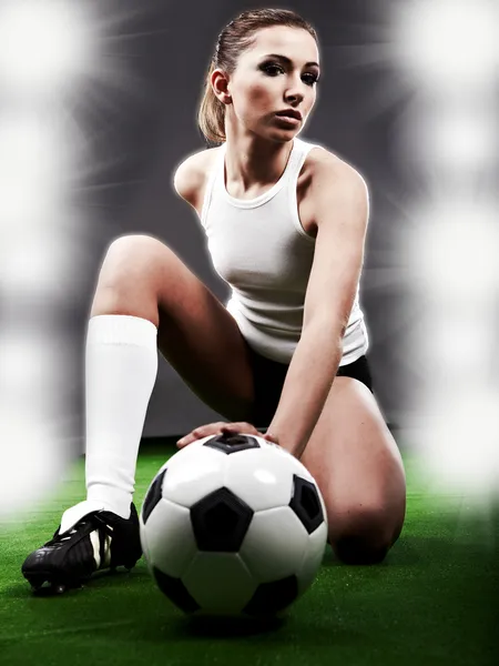 Sexy soccer player, — Stock Photo, Image