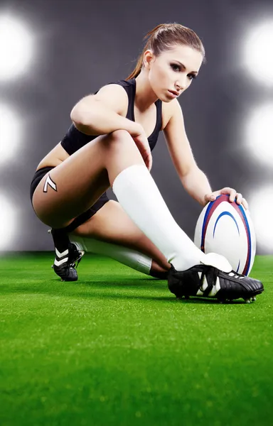 Chica de rugby — Foto de Stock