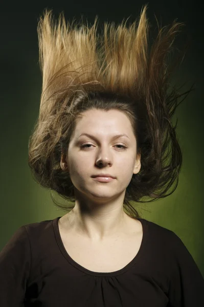 Girl with a hair-do — Stock Photo, Image